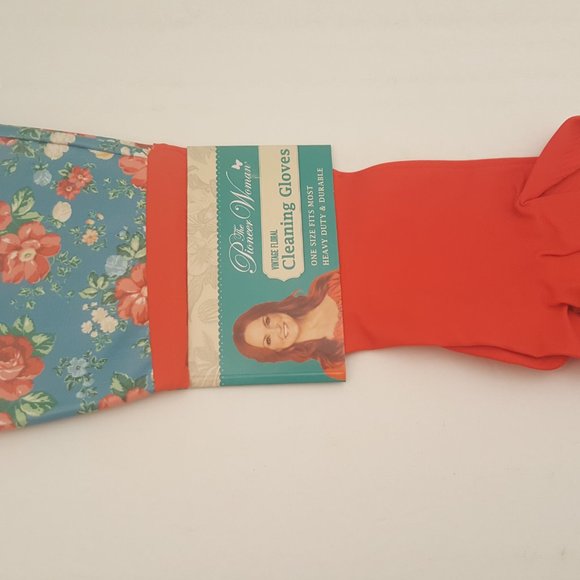 THE PIONEER WOMAN Heavy Duty Latex Cleaning Gloves | 3 Pack | Red / Blue / Pink - Picture 4 of 11